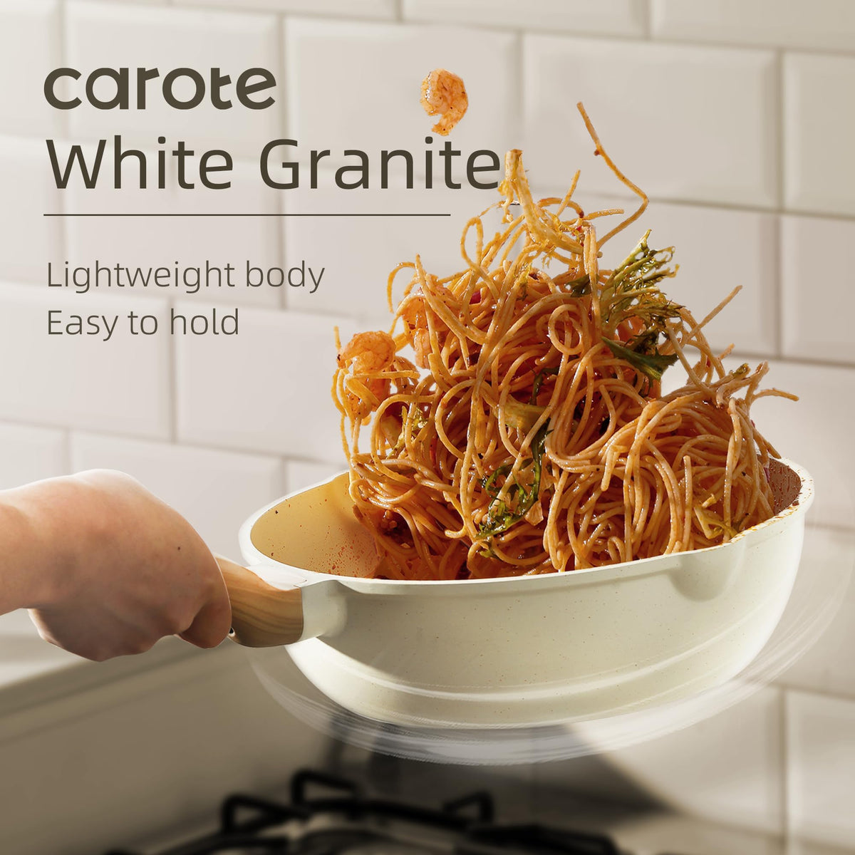 CAROTE 4.5-quart sauté pan with lid ideal for searing and braising.