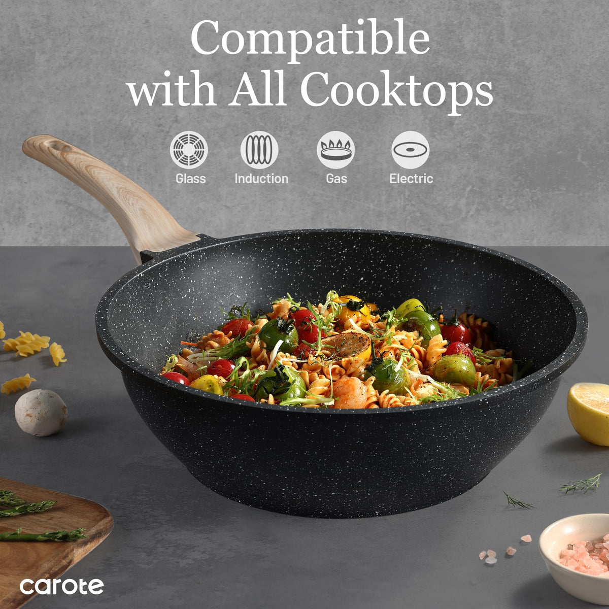CAROTE 12-inch wok ideal for 3–5 servings of stir-fries
