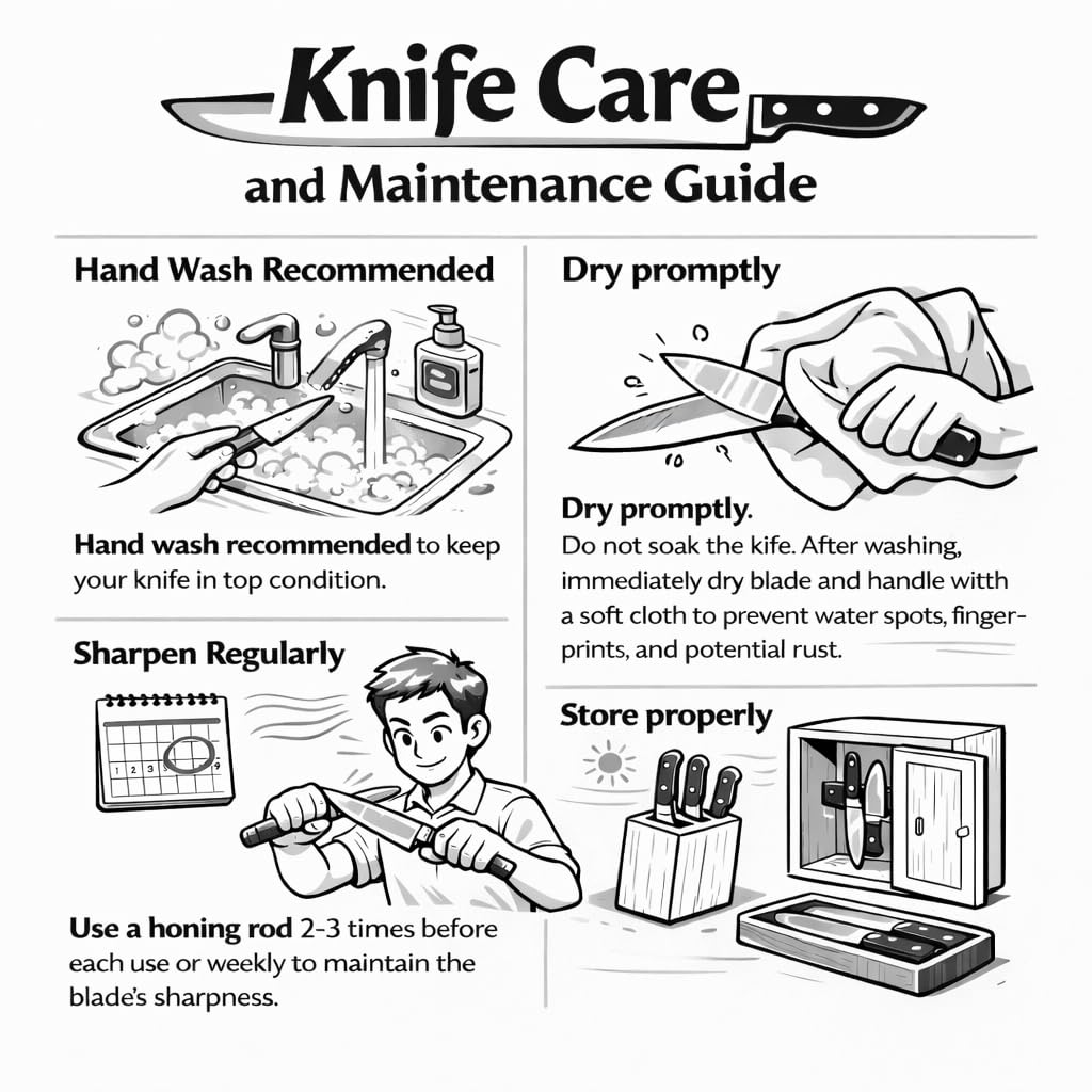 CAROTE sharpening steel helps maintain edge between uses.