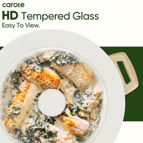 CAROTE silicone lid clear tempered glass view for monitoring cooking progress.