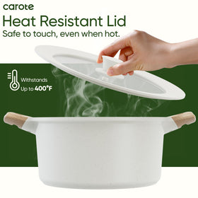 CAROTE silicone lid dishwasher-safe design for quick cleaning and upkeep.
