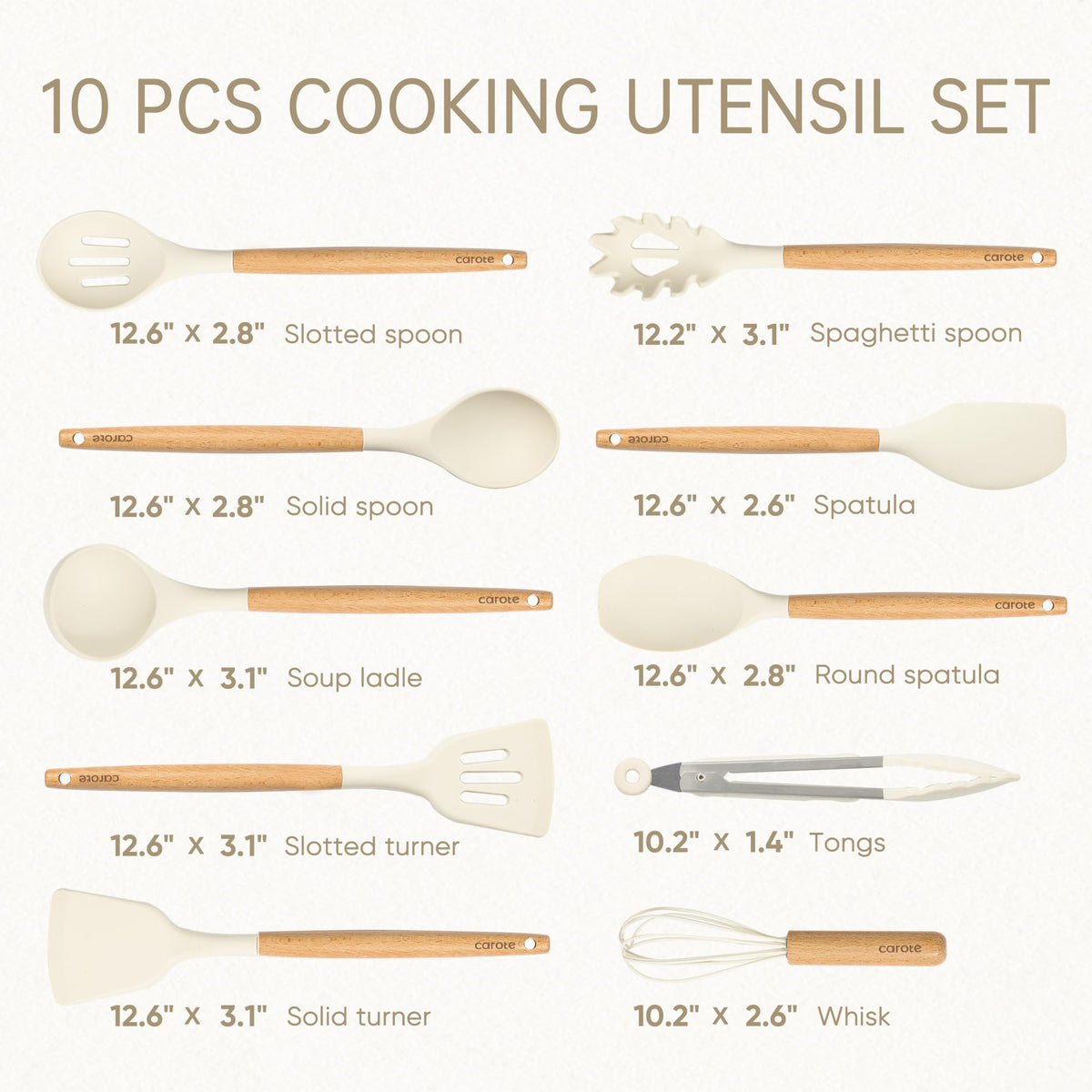 CAROTE round silicone spatula ideal for nonstick pans and gentle flipping.