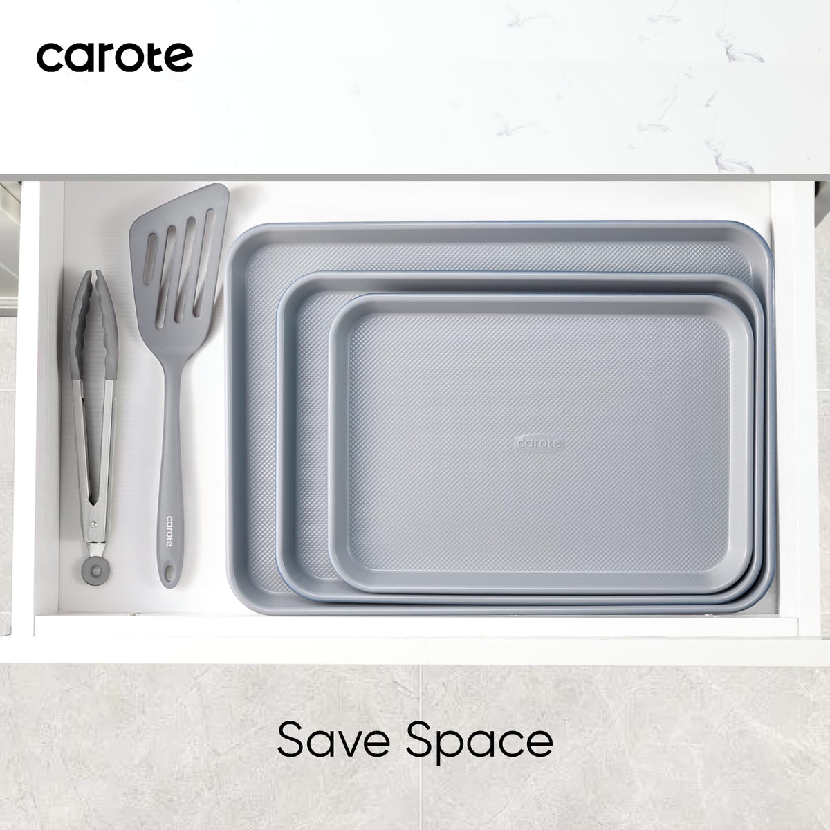 CAROTE stackable design saves cabinet space for easy storage