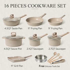 CAROTE stackable pans set ideal for organized kitchen cabinet.