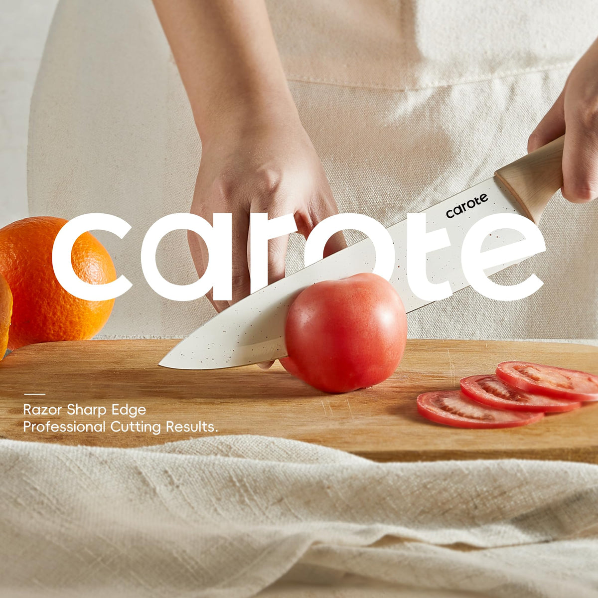 CAROTE stainless steel blade for precision cutting and long-lasting sharpness in everyday prep.