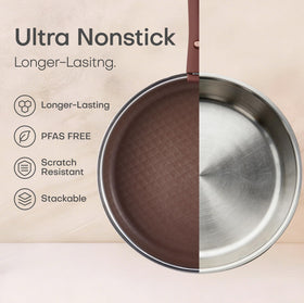 Carote stainless steel body with warm brown details for durable style.