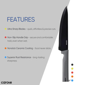 CAROTE 6-pack steak knives offer sturdy, elegant dining performance.