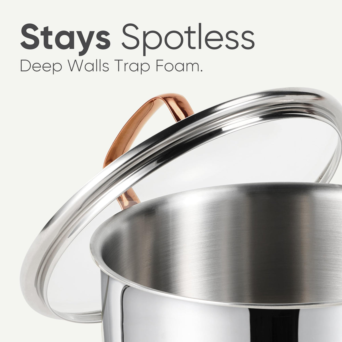 CAROTE stockpot glass lid view lets you monitor progress without lifting.