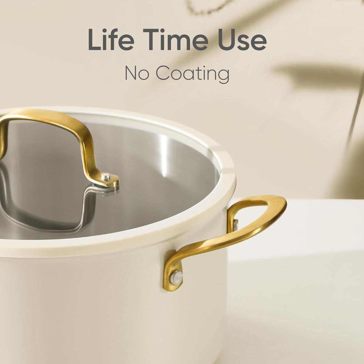 CAROTE stay-cool handle design reduces heat transfer during lifting