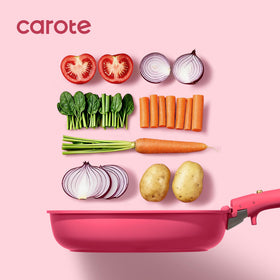 CAROTE cookware ready for stovetop to table use with secure handling