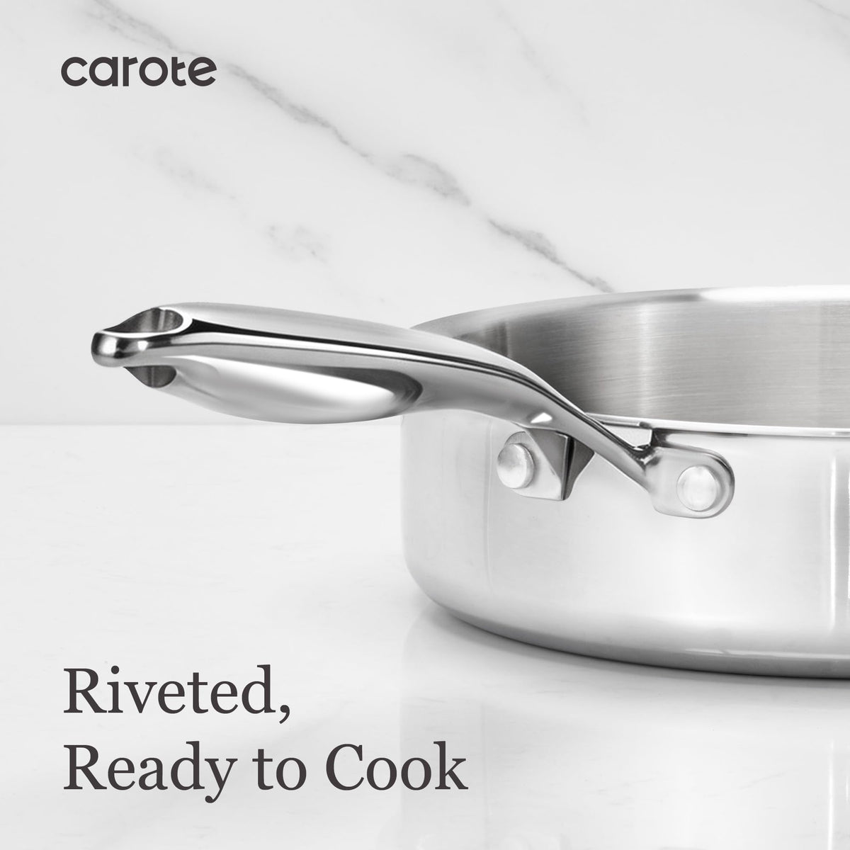 CAROTE tempered glass lids help monitor cooking while retaining heat.