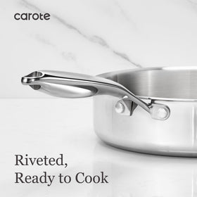 CAROTE tempered glass lids help monitor cooking while retaining heat.