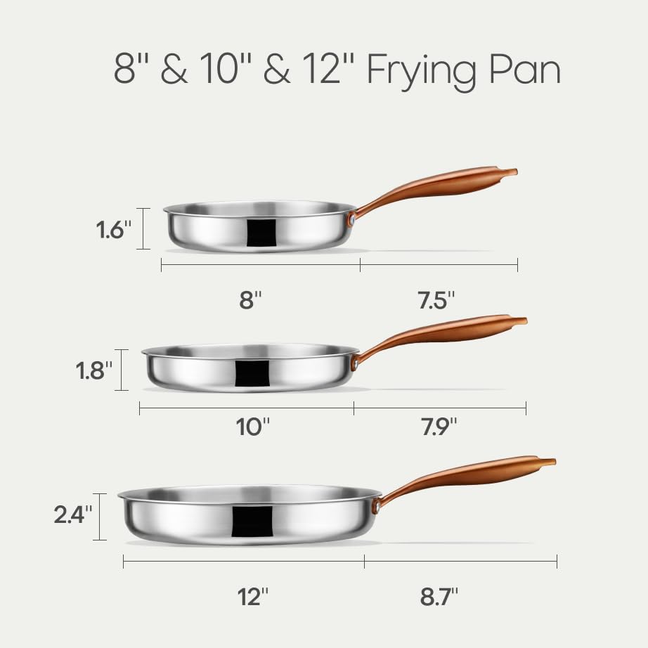CAROTE 10-inch Tri-Ply frying pan supports versatile sautéing with steady heat.