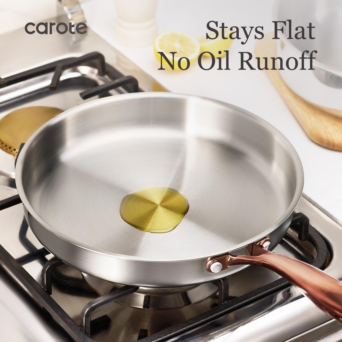 CAROTE induction-compatible icon highlights versatile surface readiness.