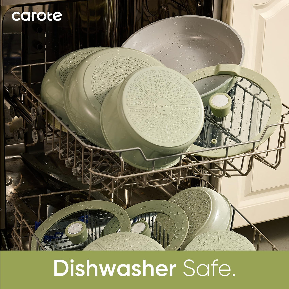 CAROTE universal lids and included utensils highlight all-in-one cooking solution