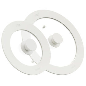 CAROTE universal silicone lid small 6-8 inch on stovetop for efficient steam sealing.