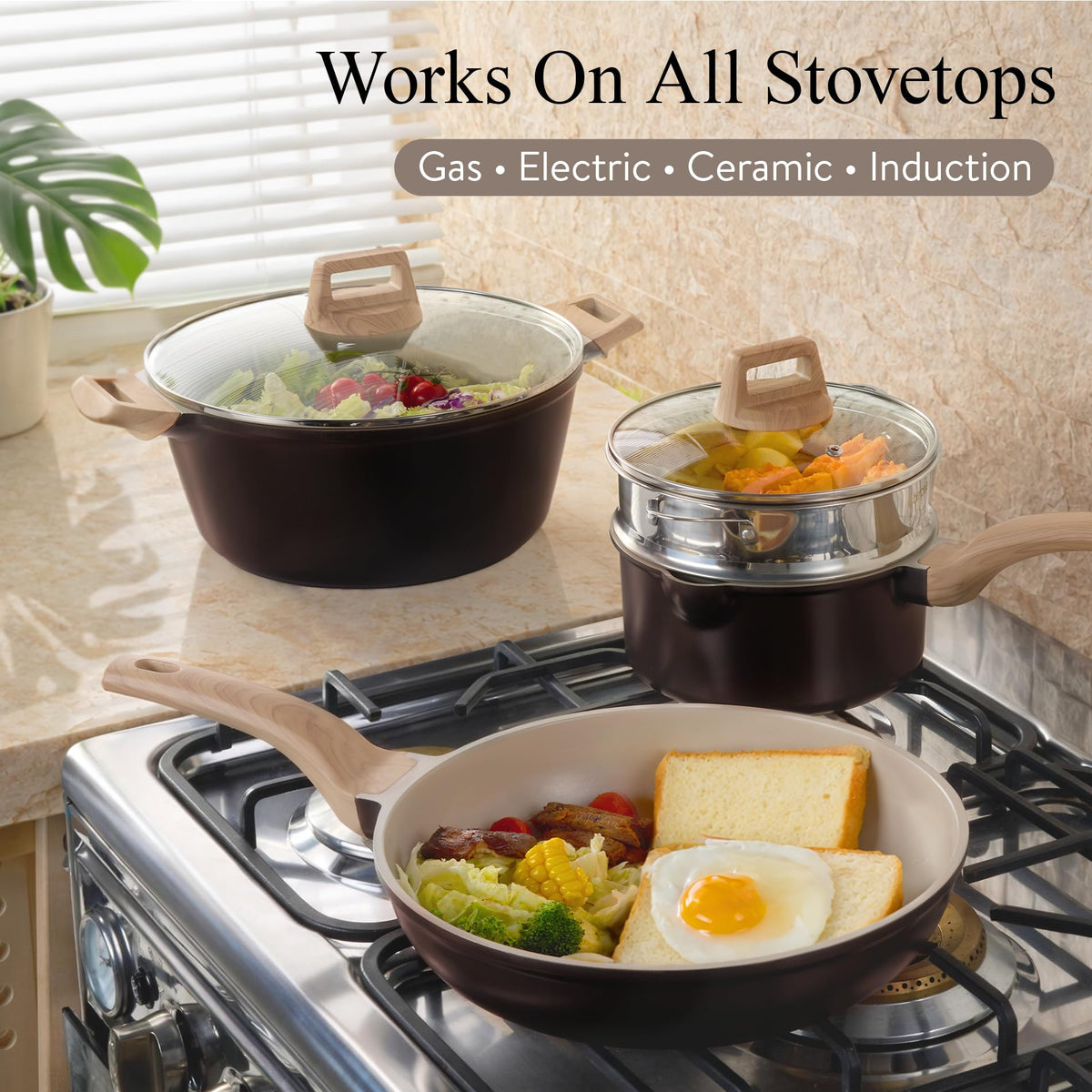 CAROTE utensils and pan protectors reduce clutter and protect surfaces