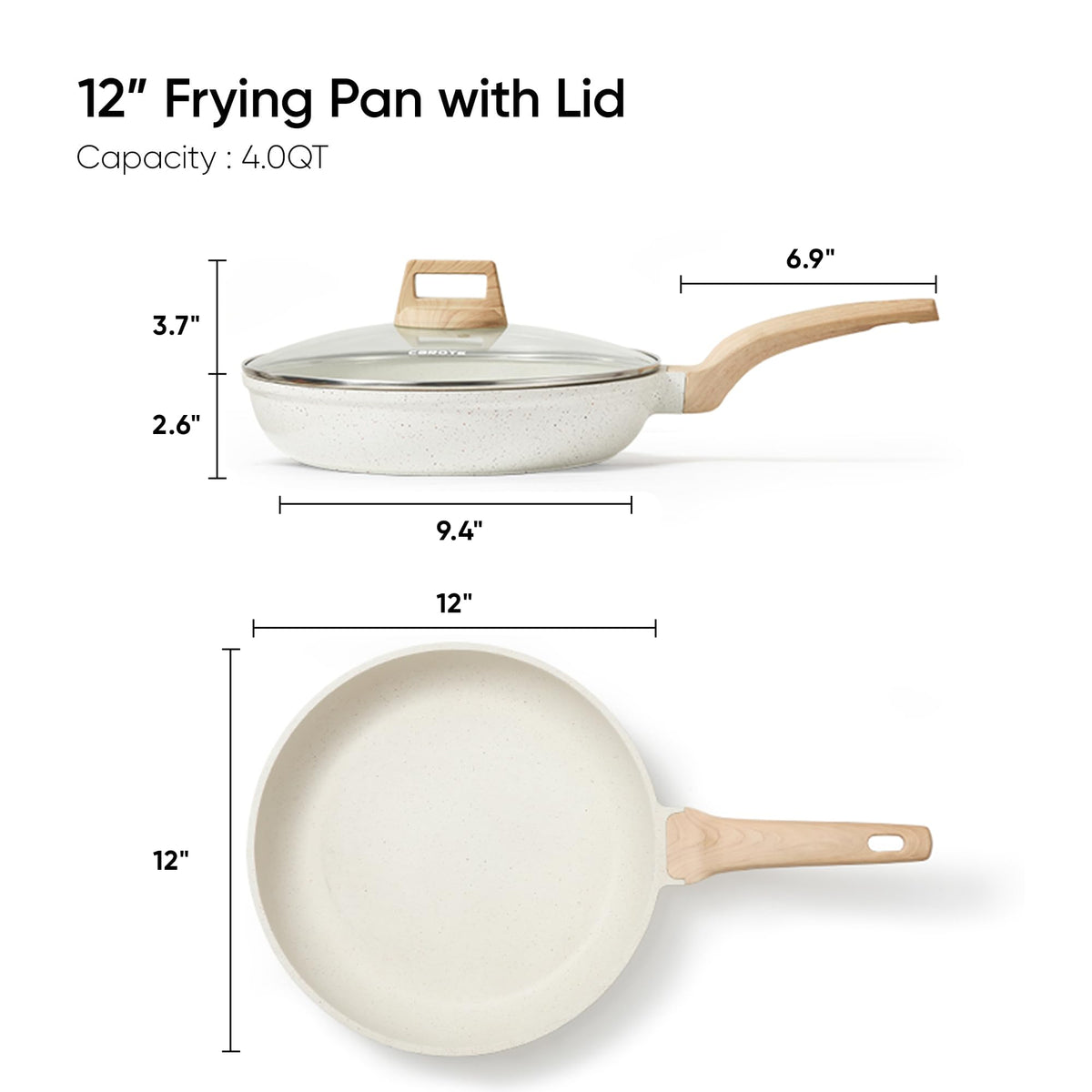 CAROTE white granite interior enables effortless egg release and cleanup