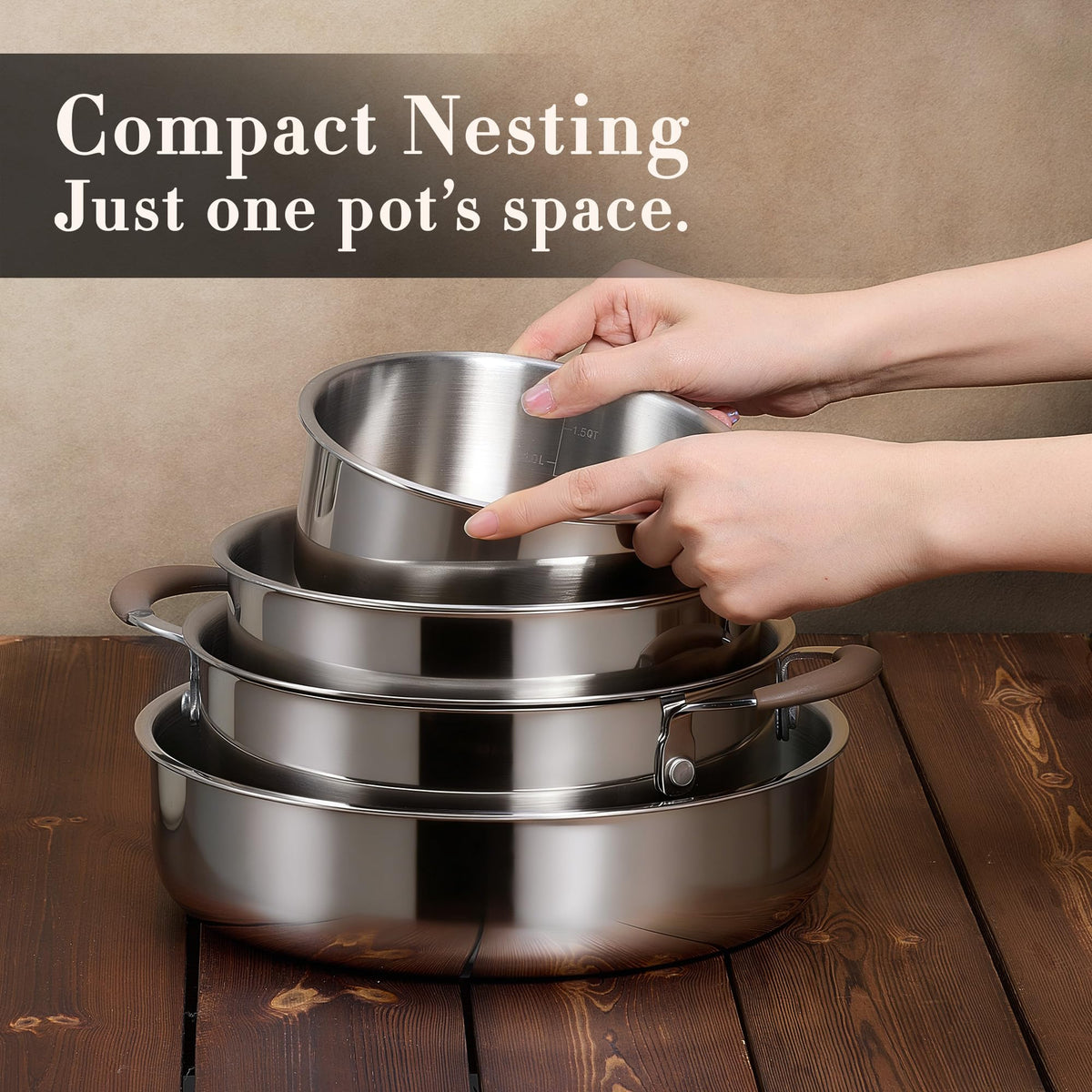 CAROTE woodgrain finish adds stylish touch to any kitchen setup.