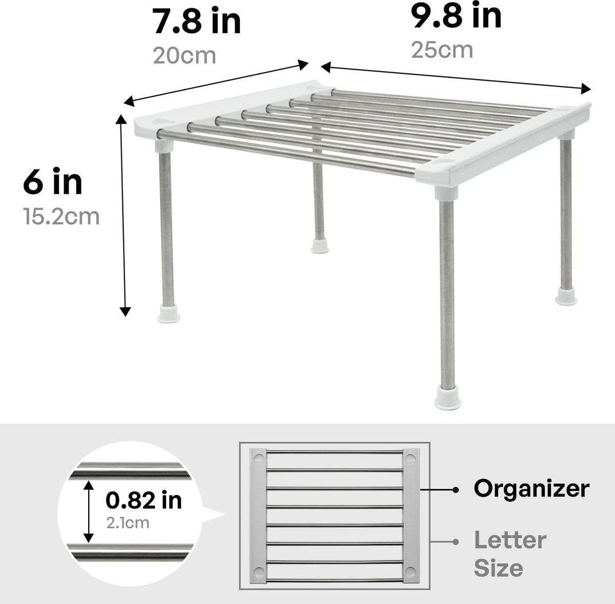 Carrotez bathroom or kitchen storage rack adds vertical space.