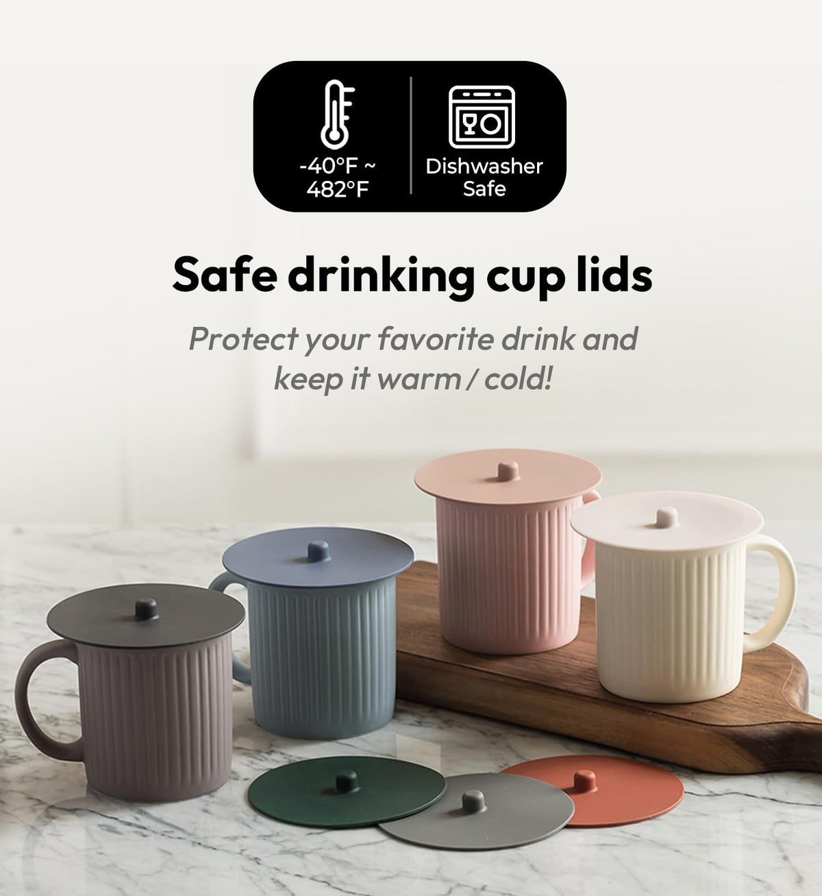 Carrotez coffee mug lid seals the cup to keep beverages warm and fresh.