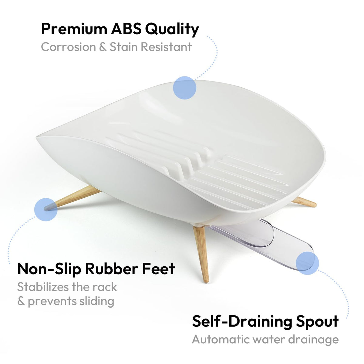 Carrotez dish drying rack right drainage with detachable spout for easy cleaning