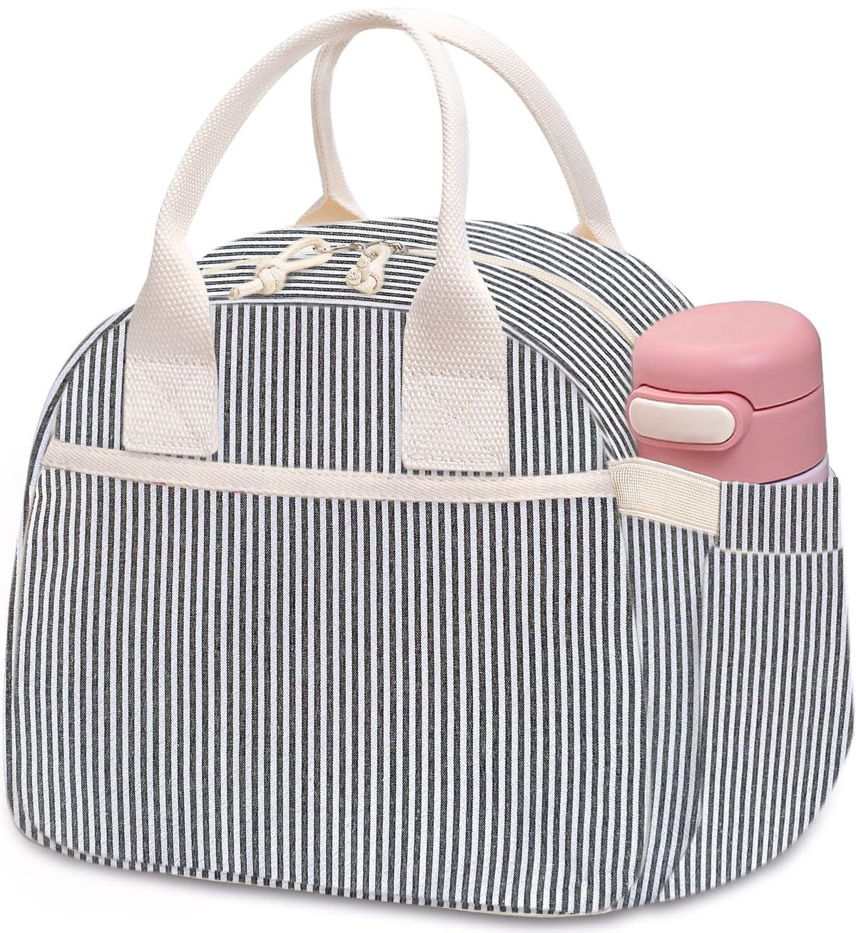 Carry bloom corduroy lunch bag front pocket for cutlery organizer and easy meals.