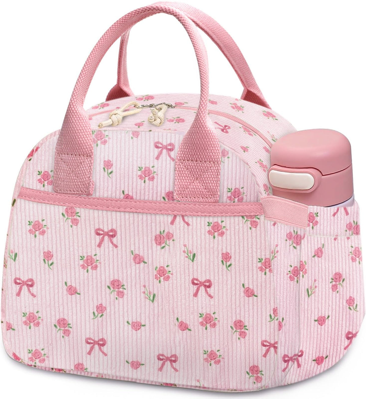 Carry bloom lunch box corduroy pink texture for everyday use.