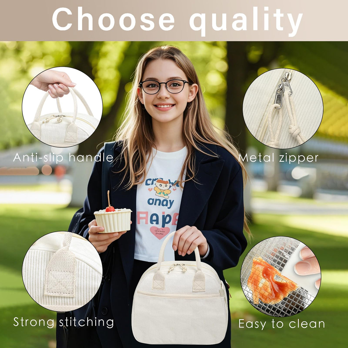 Carry Bloom multi-use lunch bag supports work, picnics, and travel.