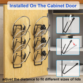 Carry360 cabinet-door lid storage fits many lids without scratching