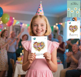 Carselage greeting card, warm birthday message for loved ones.