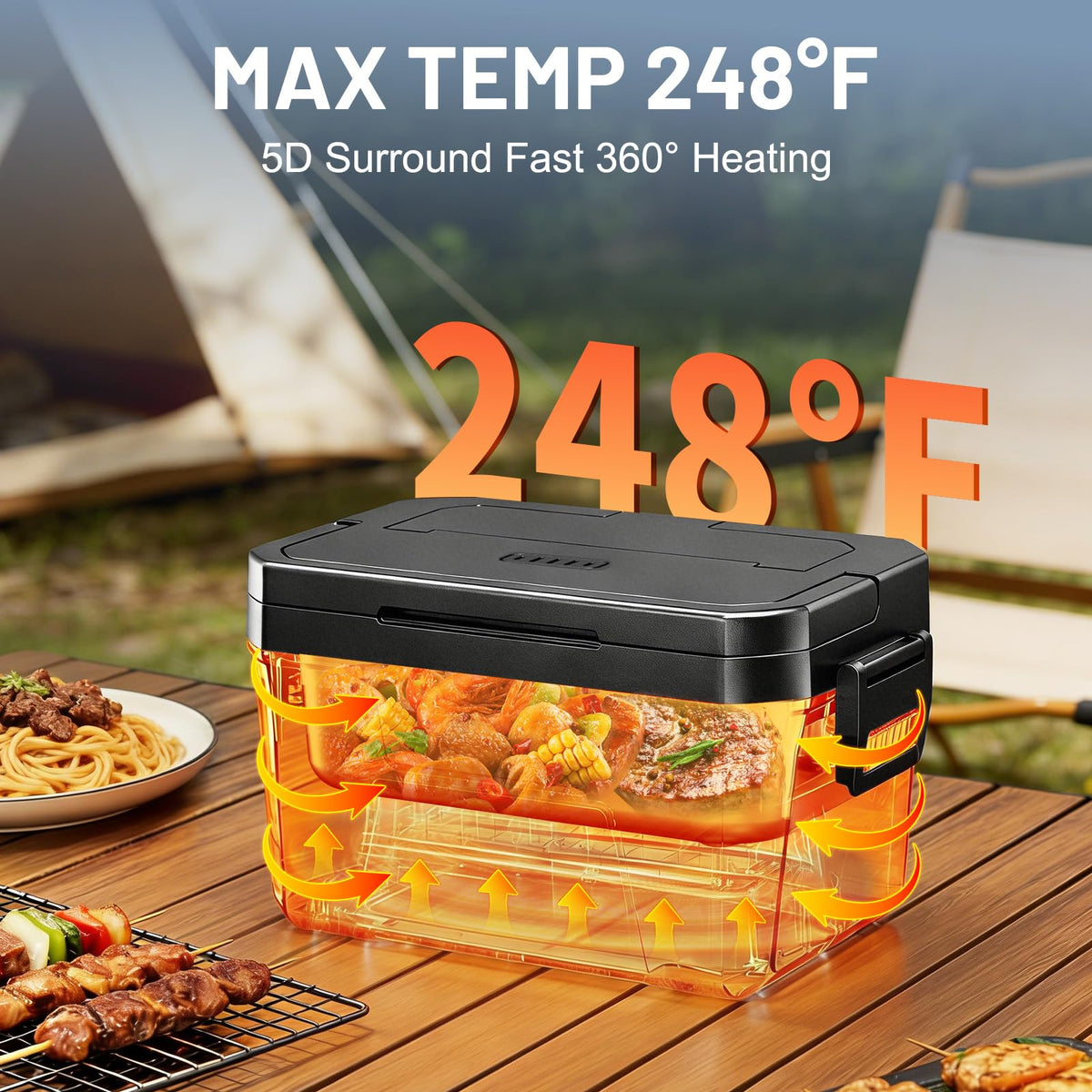 Carsolt lunch box app control with HD display simplifies remote meal heating.
