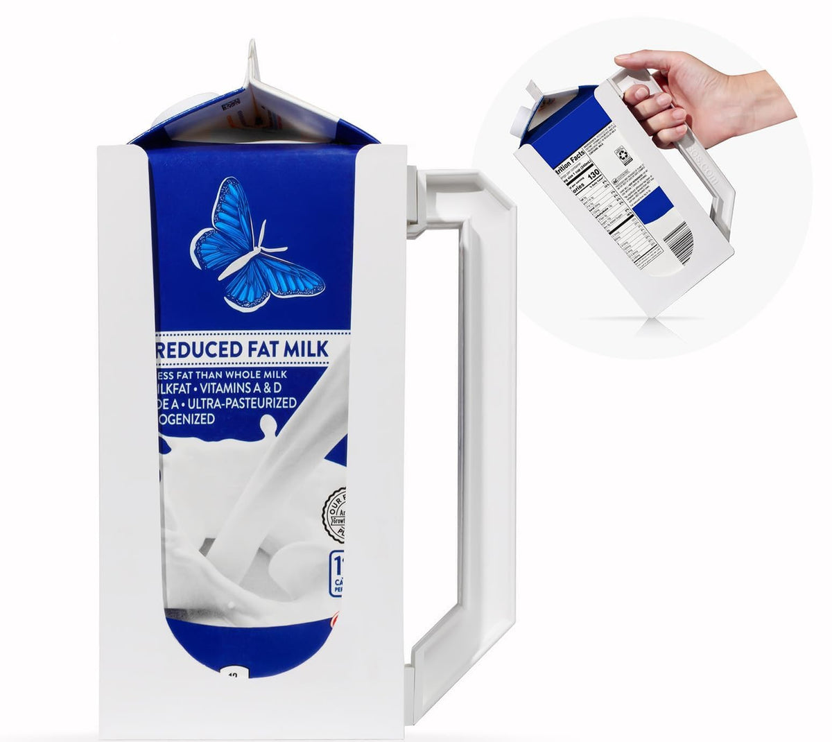 Carton Caddy XL ergonomic handle provides a comfortable, balanced pour for all users