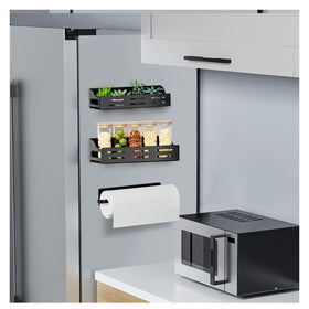 Carwiner fridge shelf magnetic assembly creates extra space on the door for small items.
