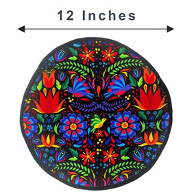 Casa De Queta tortilla warmer closeup shows sturdy hand-stitched fabric for durability.