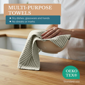 Casa Platino 100% cotton towels offer durable waffle weave and easy care