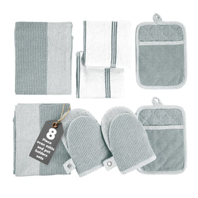 Casa Platino 8-piece mini mitts and holders with heat-resistant silicone grip.