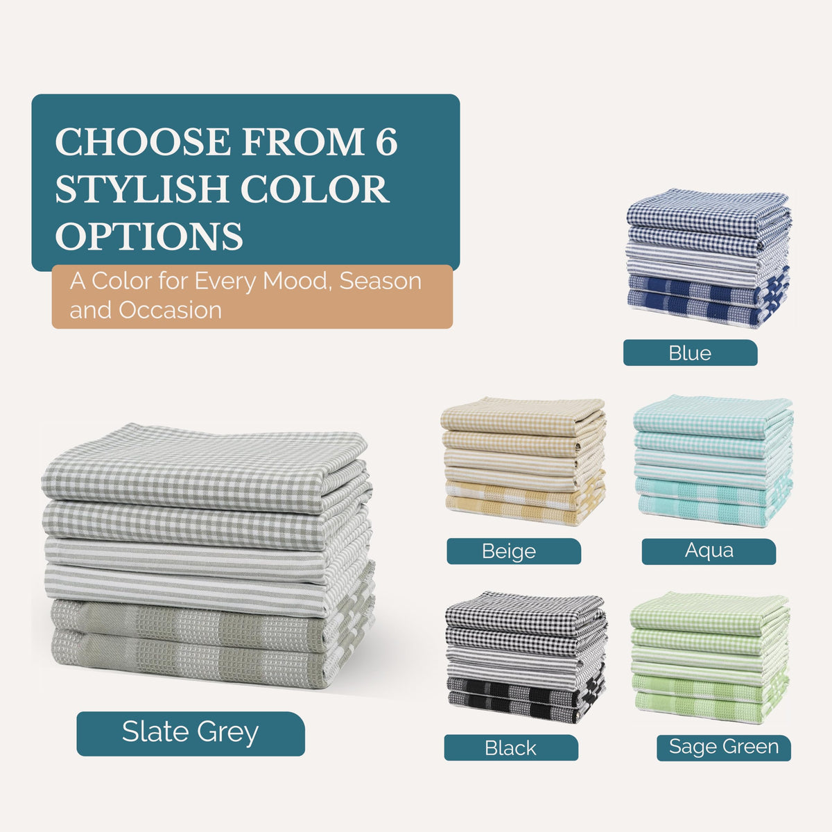 Casa Platino kitchen towels display rustic farmhouse charm