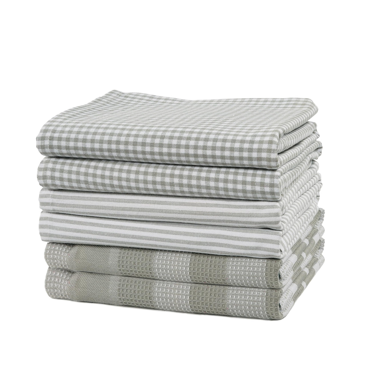 Casa Platino kitchen towels six-pack on display for daily dish drying