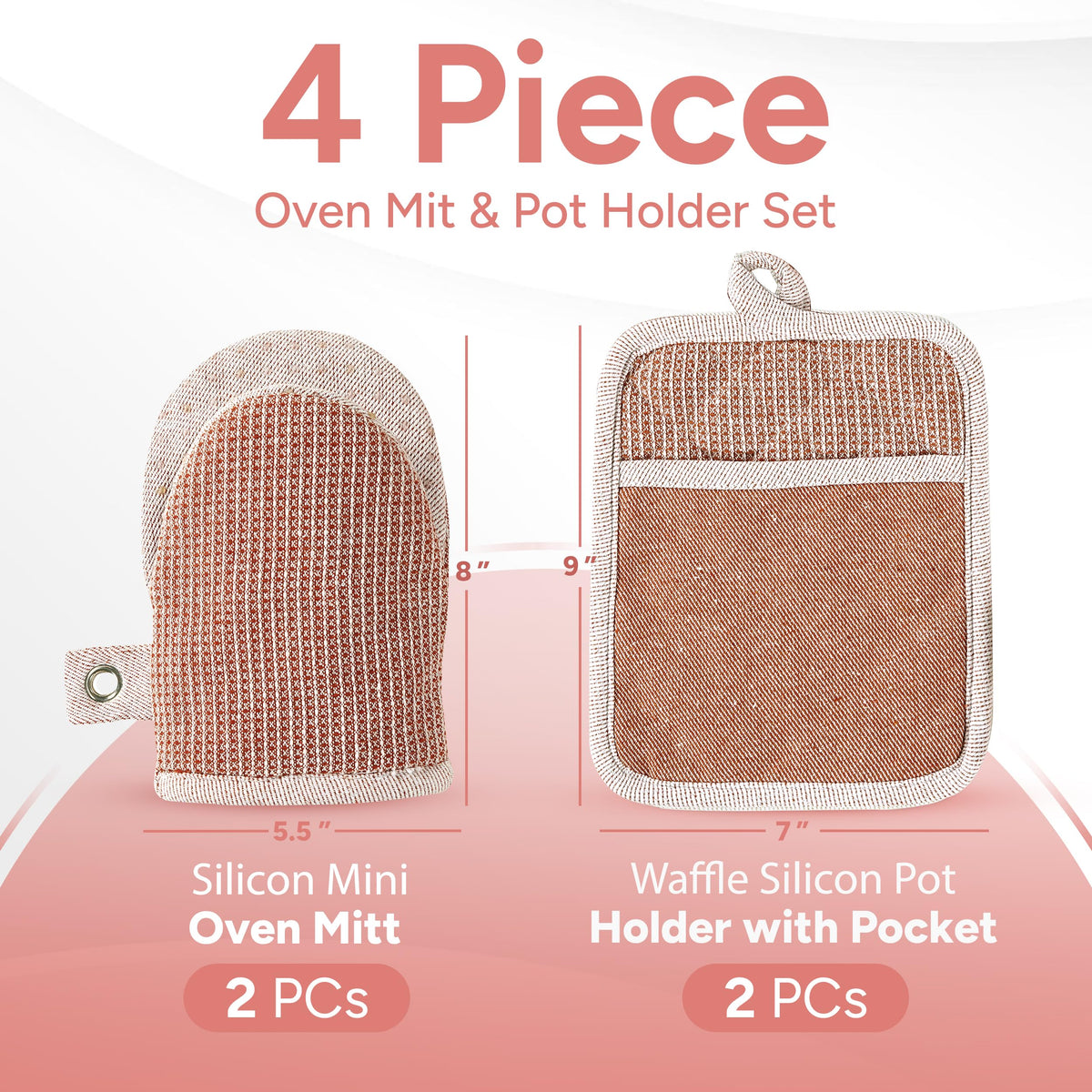 Casa Platino premium yarn-dyed waffle fabric oven mitts for comfort