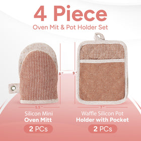 Casa Platino premium yarn-dyed waffle fabric oven mitts for comfort