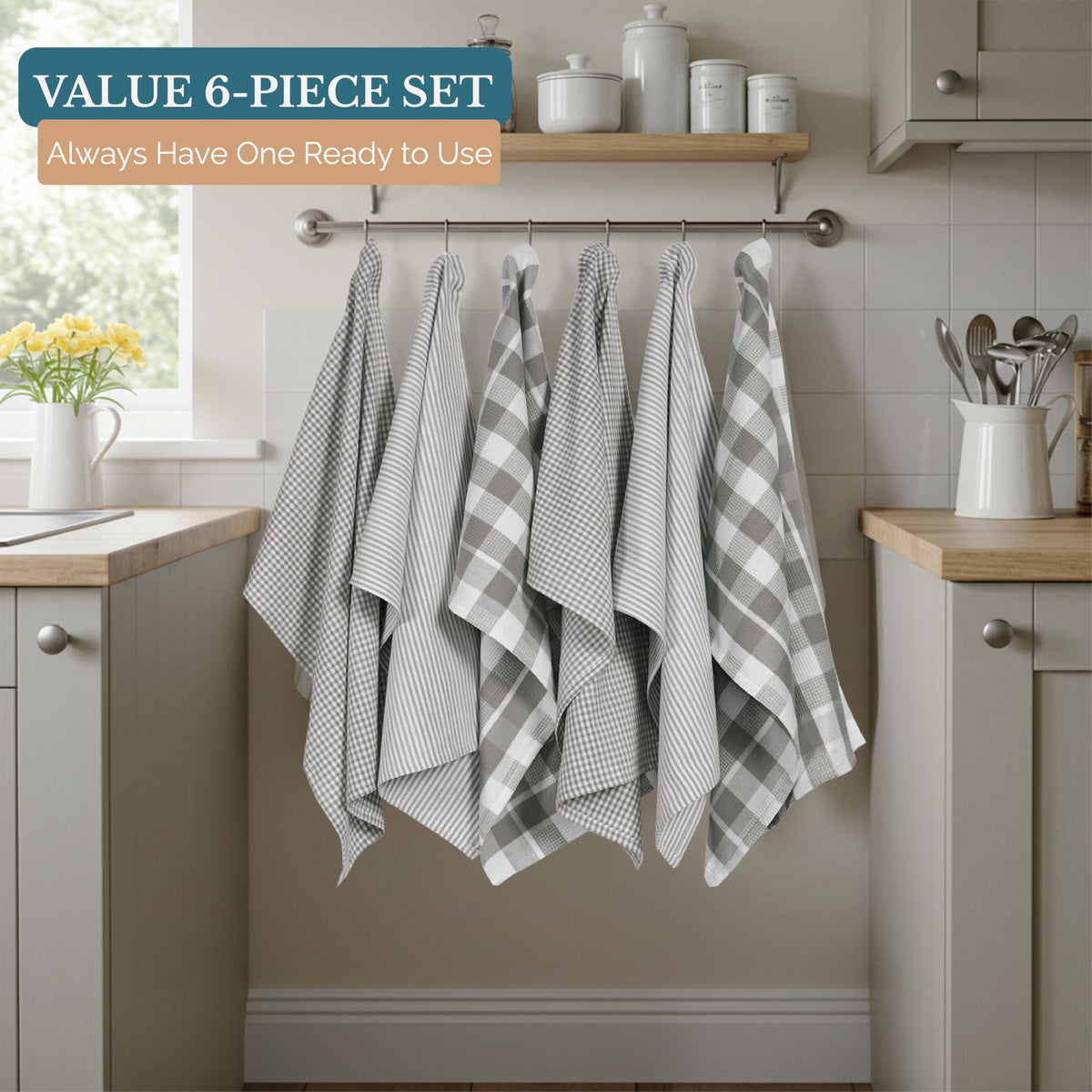Casa Platino waffle weave texture adds farmhouse charm to any kitchen