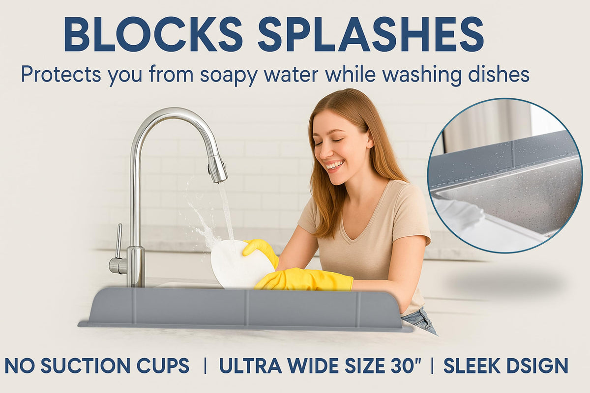 Casa Starlet wide protection splash guard shields outfits during dishwashing