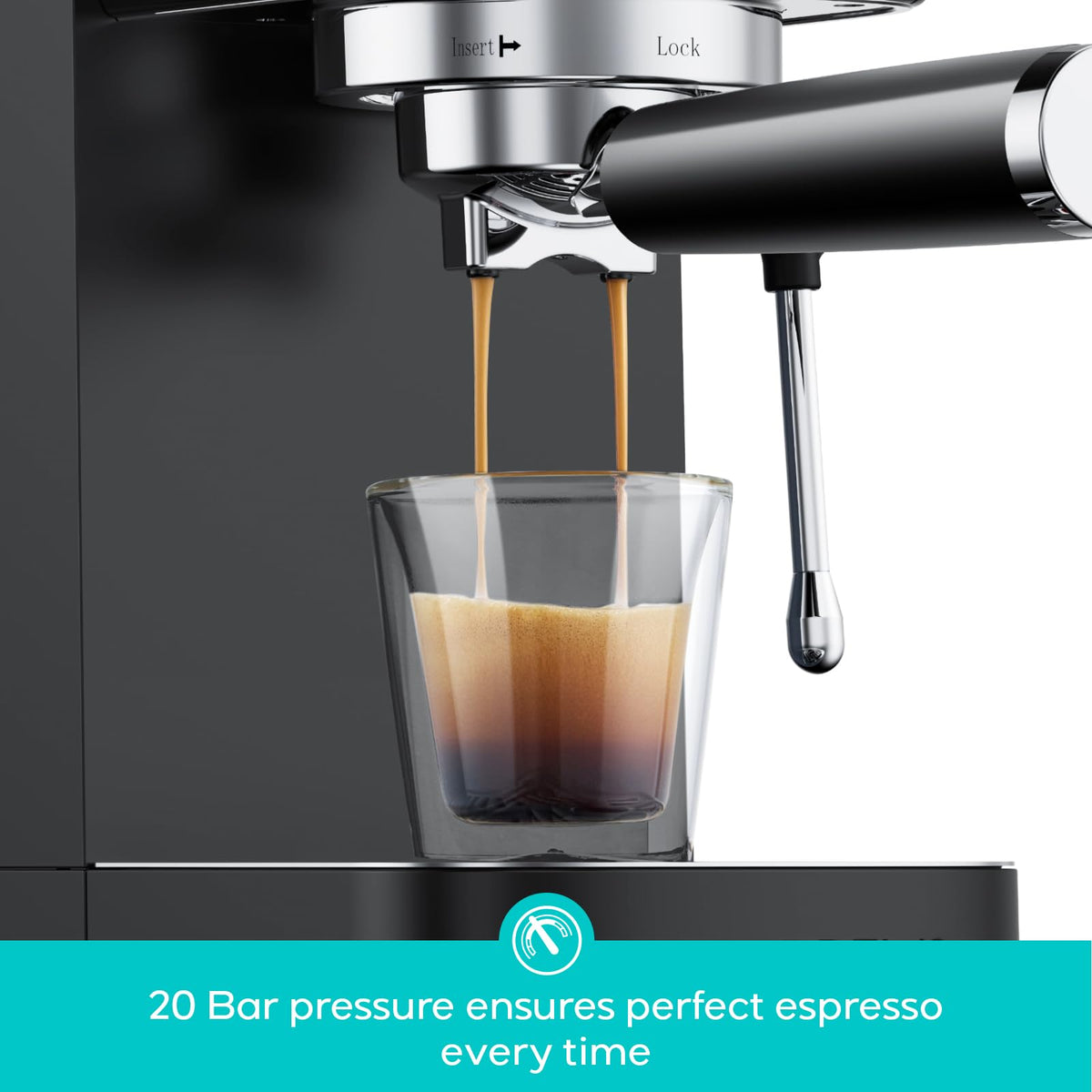 CASABREWS 20-bar pump system for rich espresso extraction