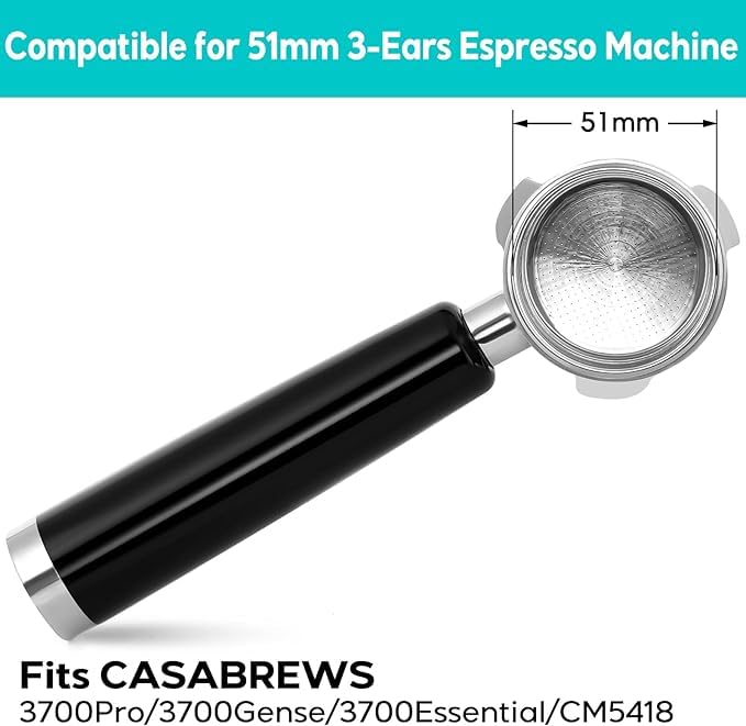 CASABREWS 3-ears espresso filter holder design for stable grip.