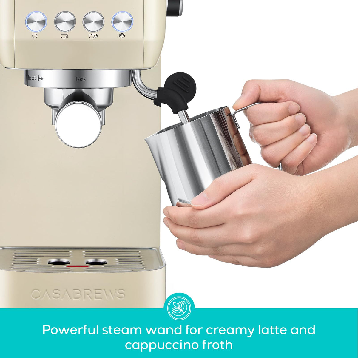 Compact stainless steel design of CASABREWS 3700 fits small kitchens