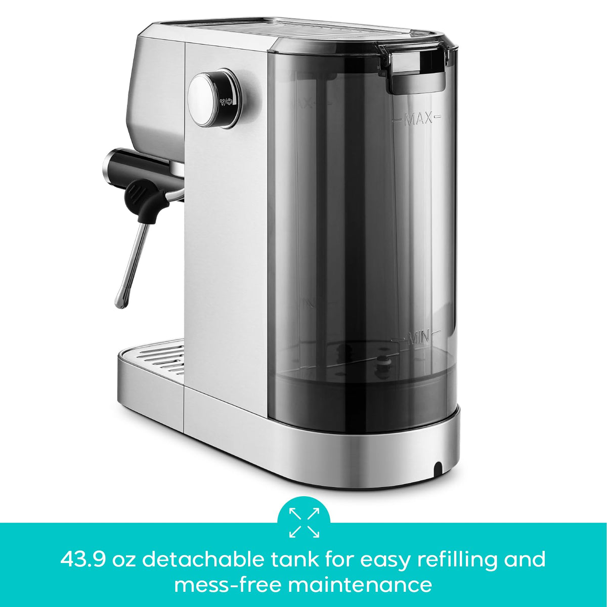 CASABREWS 3700 steam wand delivers silky micro-foam milk