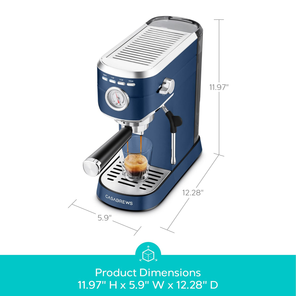 CASABREWS CM5418 milk frother art-ready wand enables latte art experimentation.