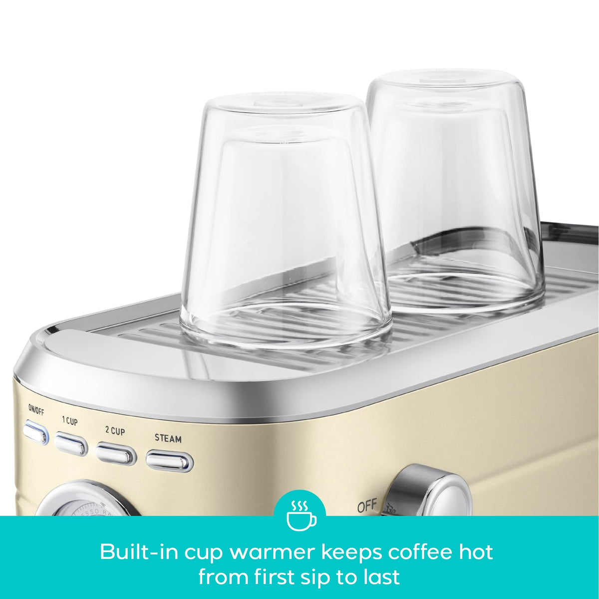 CASABREWS CM5418 removable 34oz water tank for fewer refills.