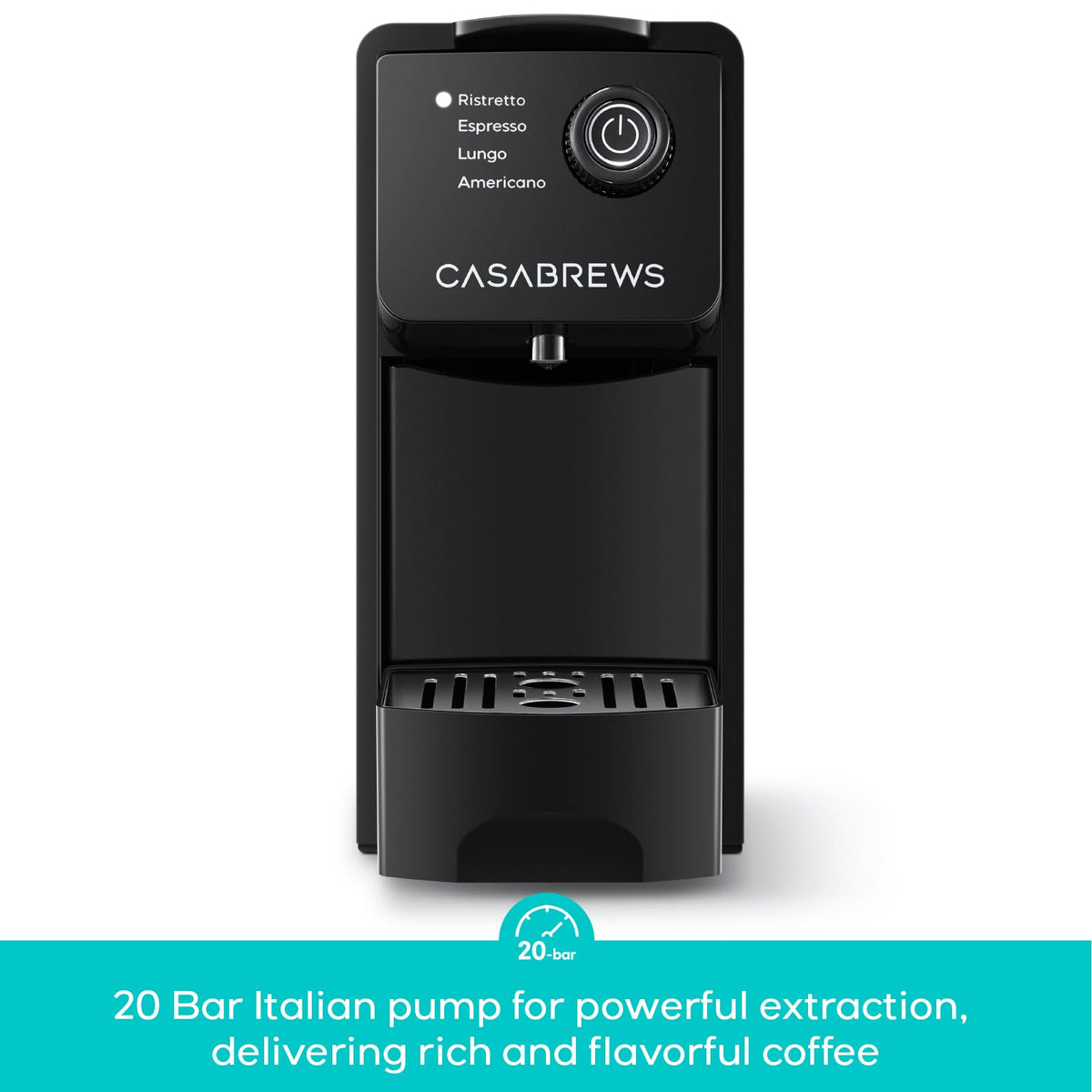CASABREWS CM7036E compact width fits under cabinets and shelves.